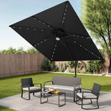 Patioslife Aegis Pro™ Cantilever Parasol with LED Lights, Reinforced & Powder-Coated Aluminium Ribs and Pole — Perfect for Garden & Patio