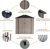Patioslife Galvanised Steel Garden Shed Gable Roof Metal Outdoor Storage Unit Tool Shed for Garden Backyard Bike Storage All-Weather