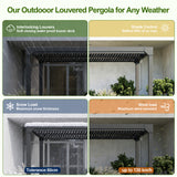 Patioslife Atlantic 3x3m Premium Louvered Pergola with Adjustable Roof Panels, Integrated Gutter System & Freestanding All-Weather Outdoor Shelter for Patio, Deck & Poolside