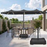 Patioslife Aegis Premium 2.7x4.6m Motorized Garden Parasol — Double-Sided, Remote Control, UPF 50+, Solar LED Lights & Windproof Frame