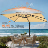 Patioslife Aegis Pro All-weather Cantilever Parasol with LED Lights, Reinforced & Powder-Coated Aluminium Ribs and Pole — Perfect for Garden & Patio