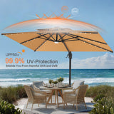 Patioslife Aegis Pro All-weather Cantilever Parasol with LED Lights, Reinforced & Powder-Coated Aluminium Ribs and Pole — Perfect for Garden & Patio