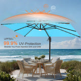 Patioslife Aegis Pro All-weather Cantilever Parasol with LED Lights, Reinforced & Powder-Coated Aluminium Ribs and Pole — Perfect for Garden & Patio