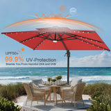 Patioslife Aegis Pro All-weather Cantilever Parasol with LED Lights, Reinforced & Powder-Coated Aluminium Ribs and Pole — Perfect for Garden & Patio