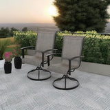 Outdoor Swivel Rocking Patio Dining Chairs Set of 2 – Textilene Patio Rockers with Sturdy Metal Frame for Garden, Deck, or Backyard