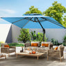 Patioslife Aegis Pro™ Premium Cantilever Parasol with LED Strip Lights, Fibreglass Ribs & Powder-Coated Aluminium Pole — Luxury Garden & Patio Shade