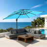 Patioslife Aegis Pro All-weather Cantilever Parasol with LED Lights, Reinforced & Powder-Coated Aluminium Ribs and Pole — Perfect for Garden & Patio