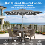 Patioslife Garden Parasol — Square & Round | Heavy-Duty Aluminium Pole, Double Vent Canopy | 2.7m, 3m & 3.35m