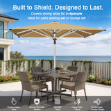 Patioslife Garden Parasol — Square & Round | Heavy-Duty Aluminium Pole, Double Vent Canopy | 2.7m, 3m & 3.35m