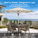 Patioslife Garden Parasol — Square & Round | Heavy-Duty Aluminium Pole, Double Vent Canopy | 2.7m, 3m & 3.35m