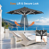 Patioslife Garden Parasol — Square & Round | Heavy-Duty Aluminium Pole, Double Vent Canopy | 2.7m, 3m & 3.35m