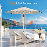 Patioslife Garden Parasol — Square & Round | Heavy-Duty Aluminium Pole, Double Vent Canopy | 2.7m, 3m & 3.35m