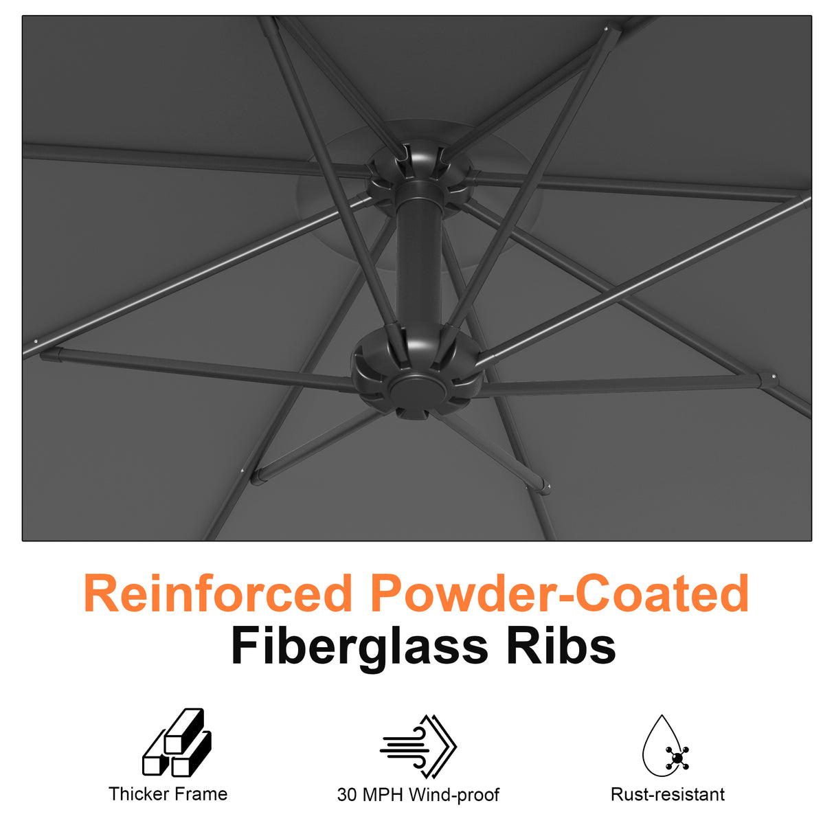 Patioslife Heavy Duty 3M Cantilever Parasol with Base – Premium Outdoor Shade for Patio, Garden & Backyard Living