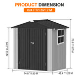 Patioslife YardVault Pro Galvanised Steel Metal Garden Shed with Window, Rust-Resistant Outdoor Tool Shed