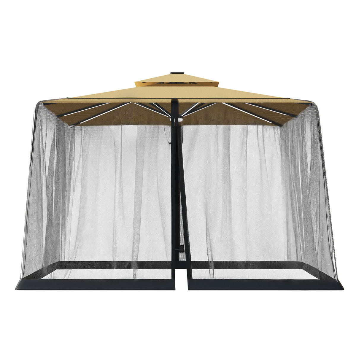Patioslife Cantilever Umbrella Mosquito Net – Zip-Entry Mesh Screen with Weighted Base, Fits 2.5–4m Umbrellas