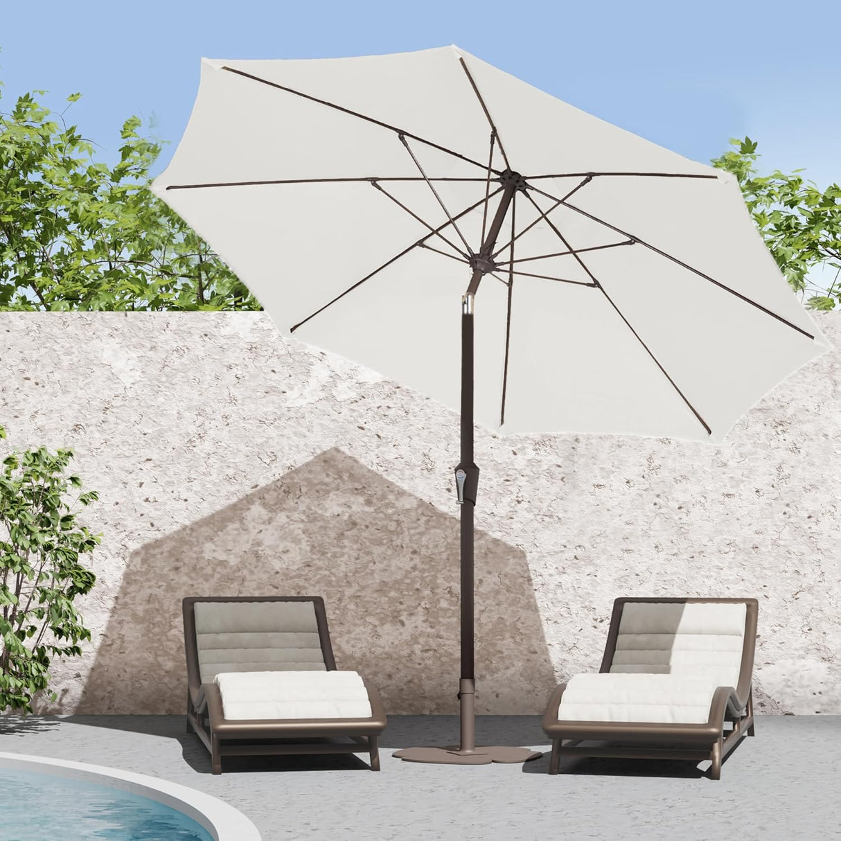 Patioslife Market Breeze™ | Outdoor Parasols 2.0 – 8‑Rib, Crane & Tilt Features for Patios, Pools & Alfresco Dining