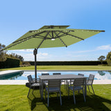 Patioslife Aegis Pro All-weather Cantilever Parasol with LED Lights, Reinforced & Powder-Coated Aluminium Ribs and Pole — Perfect for Garden & Patio