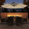 Patioslife 3m Solar LED Offset Hanging Patio Parasols for Backyard, Poolside, Lawn and Garden, Easy Tilt Adjustment, Polyester Shade & Base