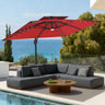 Patioslife Aegis Pro All-weather Cantilever Parasol with LED Lights, Reinforced & Powder-Coated Aluminium Ribs and Pole — Perfect for Garden & Patio