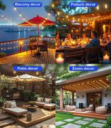 Patioslife™|LED Outdoor String Lights with Shatterproof Edison Bulbs – Waterproof, Commercial Grade 2700K Patio Lights for Garden, Porch & Deck Decor