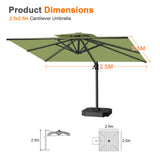 Patioslife Aegis Pro All-weather Cantilever Parasol , Reinforced & Powder-Coated Aluminium Ribs and Pole — Perfect for Garden & Patio