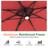 Patioslife Aegis Pro All-weather Cantilever Parasol with LED Lights, Reinforced & Powder-Coated Aluminium Ribs and Pole — Perfect for Garden & Patio