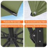 Patioslife Aegis Premium Cantilever Parasol with LED Strip Lights, Fibreglass Ribs & Powder-Coated Aluminium Pole — Luxury Garden & Patio Shade