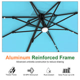 Patioslife Aegis Pro All-weather Cantilever Parasol with LED Lights, Reinforced & Powder-Coated Aluminium Ribs and Pole — Perfect for Garden & Patio