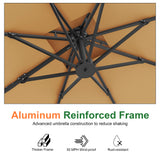 Patioslife Aegis Pro All-weather Cantilever Parasol , Reinforced & Powder-Coated Aluminium Ribs and Pole — Perfect for Garden & Patio