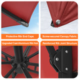 Patioslife Aegis Premium Cantilever Parasol with LED Strip Lights, Fibreglass Ribs & Powder-Coated Aluminium Pole — Luxury Garden & Patio Shade