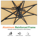 Patioslife Aegis Pro All-weather Cantilever Parasol , Reinforced & Powder-Coated Aluminium Ribs and Pole — Perfect for Garden & Patio
