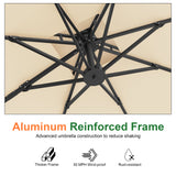 Patioslife Aegis Pro All-weather Cantilever Parasol , Reinforced & Powder-Coated Aluminium Ribs and Pole — Perfect for Garden & Patio
