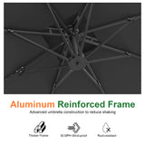 Patioslife Aegis Pro All-weather Cantilever Parasol , Reinforced & Powder-Coated Aluminium Ribs and Pole — Perfect for Garden & Patio