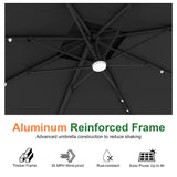 Patioslife Aegis Pro All-weather Cantilever Parasol with LED Lights, Reinforced & Powder-Coated Aluminium Ribs and Pole — Perfect for Garden & Patio