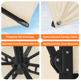 Patioslife Aegis Premium Cantilever Parasol with LED Strip Lights, Fibreglass Ribs & Powder-Coated Aluminium Pole — Luxury Garden & Patio Shade