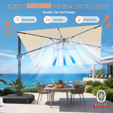 Patioslife Aegis Signature Series Rotating Cantilever Patio Umbrella with Adjustable Tilt for Garden & Poolside