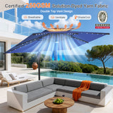 Patioslife Aegis Pro All-weather Cantilever Parasol with LED Lights, Reinforced & Powder-Coated Aluminium Ribs and Pole — Perfect for Garden & Patio