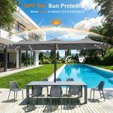 Patioslife Aegis Premium 2.7x4.6m Motorized Garden Parasol — Double-Sided, Remote Control, UPF 50+, Solar LED Lights & Windproof Frame