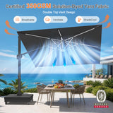 Patioslife Aegis Signature Series Rotating Cantilever Patio Umbrella with Adjustable Tilt for Garden & Poolside