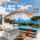 Patioslife Aegis Pro All-weather Cantilever Parasol with LED Lights, Reinforced & Powder-Coated Aluminium Ribs and Pole — Perfect for Garden & Patio