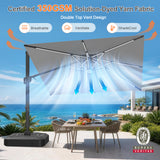 Patioslife Aegis Signature Series Rotating Cantilever Patio Umbrella with Adjustable Tilt for Garden & Poolside