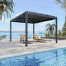 Patioslife Atlantic™ | 3 x 3m Aluminium Louvered Pergola with Adjustable Roof & Integrated LED Lighting, Modern Outdoor Shade Structure for Garden, Deck & Patio