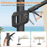 Patioslife Aegis Signature Series Rotating Cantilever Patio Umbrella with Adjustable Tilt for Garden & Poolside