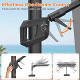 Patioslife Aegis Signature Series Rotating Cantilever Patio Umbrella with Adjustable Tilt for Garden & Poolside