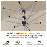 Patioslife Garden Parasol — Square & Round | Heavy-Duty Aluminium Pole, Double Vent Canopy | 2.7m, 3m & 3.35m