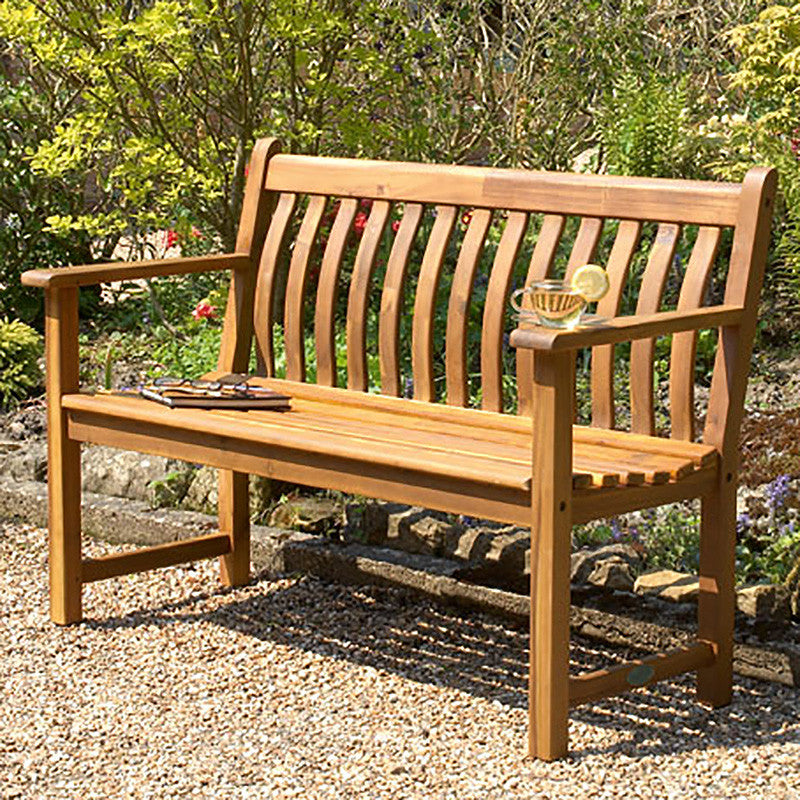 Wooden Garden 1.2m Bench – Ergonomic Outdoor Seating, FSC® Timber