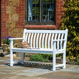 New England White Acacia Garden 2-Seater Bench 1.2m – Elegant Outdoor Wooden Seating