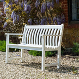 New England White Acacia Garden 2-Seater Bench 1.2m – Elegant Outdoor Wooden Seating