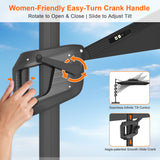 Patioslife Aegis Premium Cantilever Parasol with LED Strip Lights, Fibreglass Ribs & Powder-Coated Aluminium Pole — Luxury Garden & Patio Shade