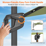 Patioslife Aegis Premium Cantilever Parasol with LED Strip Lights, Fibreglass Ribs & Powder-Coated Aluminium Pole — Luxury Garden & Patio Shade